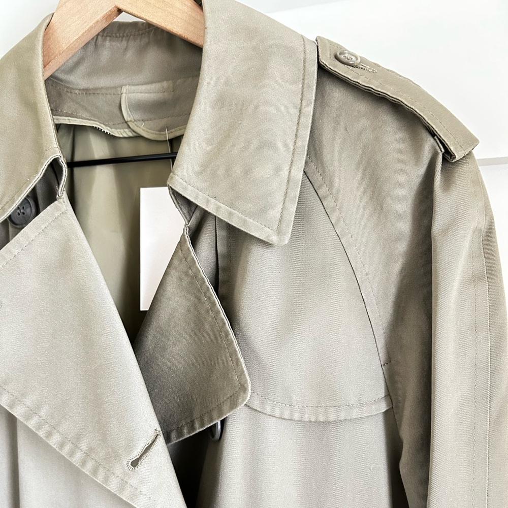 Vintage London Fog Trench Coat Khaki Classic Double Breasted - Picture 5 of 8